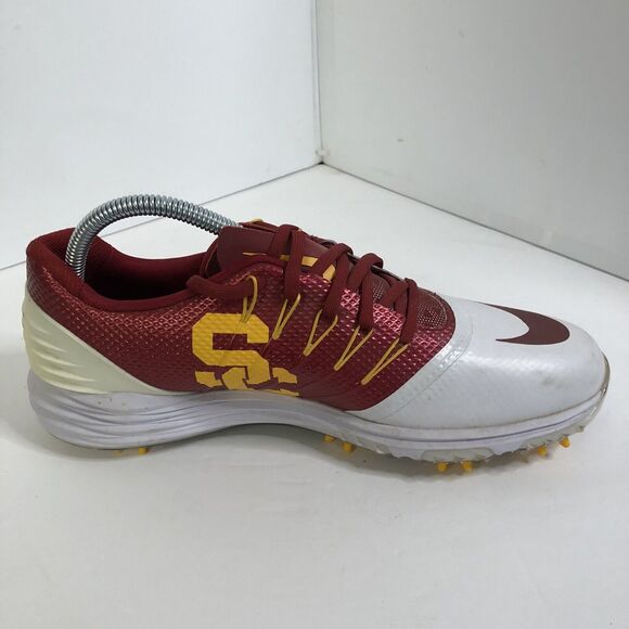 NIKE USC LUNAR SZ: M7 / W9.5 CONTROL 4 GOLF CLEATS 838116-108 Crimson Gold - Picture 5 of 15